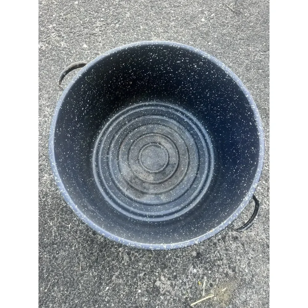 Vintage Stock Pot Lot 3pc Kitchen Craft Enamel Graniteware Hunting Camp